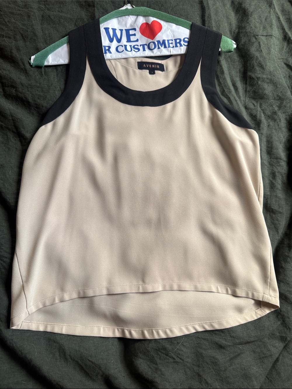 Two-Tone Cream & Black Sleeveless Camisole